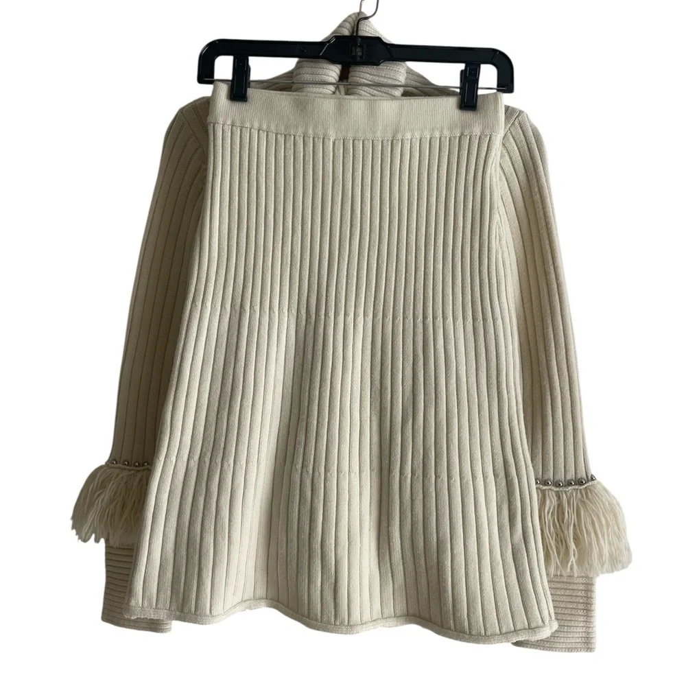 Jonathan Simkhai Cream Ribbed Turtleneck 

Skirt and sweater 100% Merino wool - Picture 8 of 16